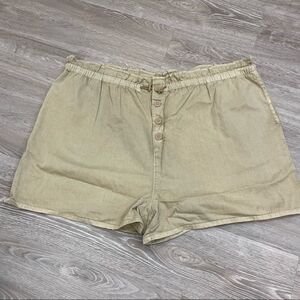 BP Army Green Summer Twill Shorts 3X Cotton Shorts Front Button Side Pockets